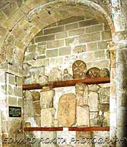 Saxon and Norman stones at All Saint's Church, Bakewell