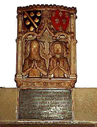 Monument to Sir Godfrey Foljambe and his wife at All Saint's Church, Bakewell