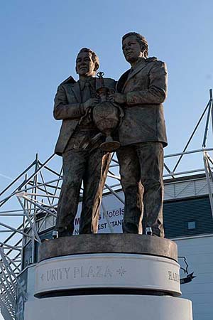 Photographs from  Derbys - brian clough statue at pride park