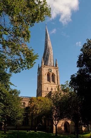 Derbyshire UK Photograph Gallery - Photographs from  Derbyshire and the Peak District - Chesterfield church