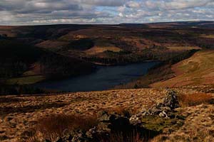 Photograph   from  the Upper Derwent Valley , Derbyshire  - above derwent reservoir