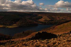 Photograph   from  the Upper Derwent Valley , Derbyshire  - above derwent reservoir