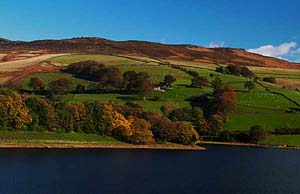 Photograph   from  the Upper Derwent Valley , Derbyshire - ladybower reservoir
