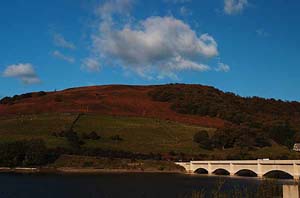 Photograph   from  the Upper Derwent Valley , Derbyshire - ladybower reservoir