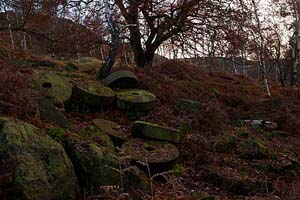 Photograph   from  the Upper Derwent Valley , Derbyshire - millstones