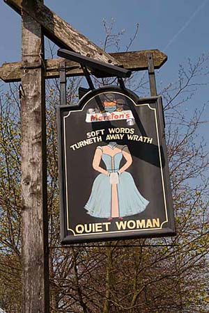 Photograph   from     the upper dove valley  in   Derbyshire  earl sterndale pub the quiet woman 